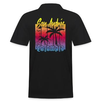 San Andrés Colombia - Männer Poloshirt - Schwarz - Hinten - Kai (181cm)