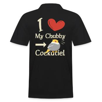 I Love my Chubby Cockatiel - Männer Poloshirt - Schwarz - Hinten - Kai (181cm)
