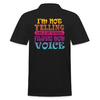 Filipino mother - Men's Polo Shirt - black - Back - Kai (181cm)
