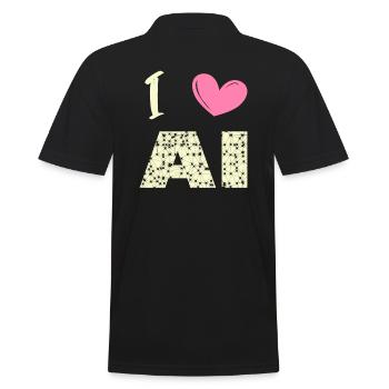 i love ai - Männer Poloshirt - Schwarz - Hinten - Kai (181cm)