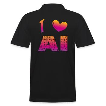 i love ai - Männer Poloshirt - Schwarz - Hinten - Kai (181cm)