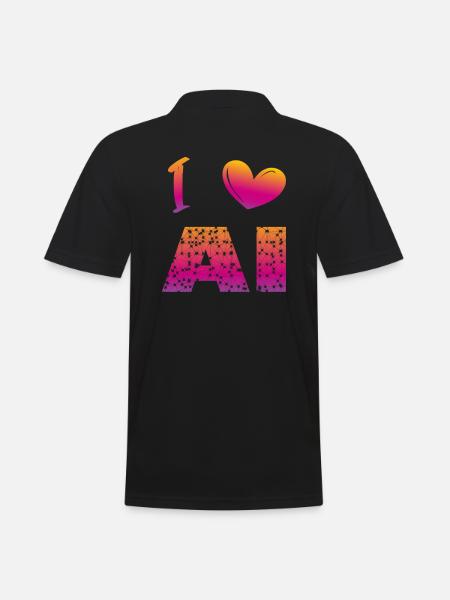 I love ai - Men's Polo Shirt - black