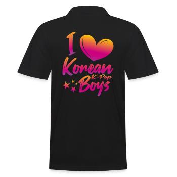 J’aime les garçons coréens - Polo Homme - noir - Dos - Kai (181cm)