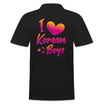 J’aime les garçons coréens - Polo Homme - noir - Dos - Kai (181cm)