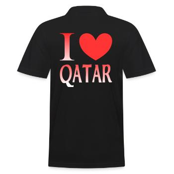 Ich liebe Katar - Männer Poloshirt - Schwarz - Hinten - Kai (181cm)