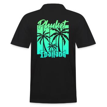 Phuket Thailand Sunset - Men's Polo Shirt - black - Back - Kai (181cm)