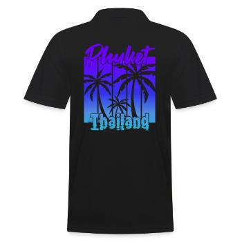 Phuket Thailand Sunset - Men's Polo Shirt - black - Back - Kai (181cm)