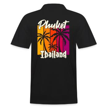 Phuket Thailand Sunset - Men's Polo Shirt - black - Back - Kai (181cm)