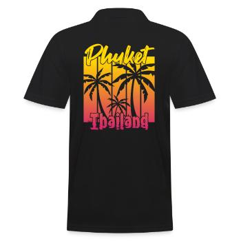 Phuket Thailand Sunset - Men's Polo Shirt - black - Back - Kai (181cm)