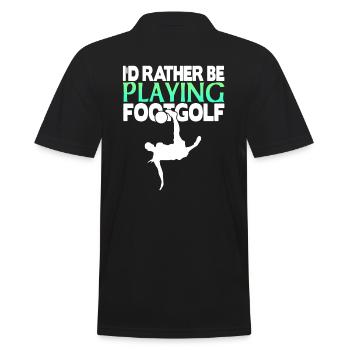 I'd rather be playing footgolf - Männer Poloshirt - Schwarz - Hinten - Kai (181cm)