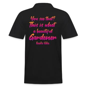 Gärtner Garten Gartenarbeit - Männer Poloshirt - Schwarz - Hinten - Kai (181cm)
