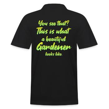 Gärtner Garten Gartenarbeit - Männer Poloshirt - Schwarz - Hinten - Kai (181cm)