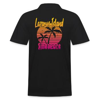 Lazarus Island Singapore - Männer Poloshirt - Schwarz - Hinten - Kai (181cm)