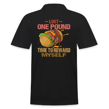 Fast Food Liebe Hamburger Burger - Männer Poloshirt - Schwarz - Hinten - Kai (181cm)