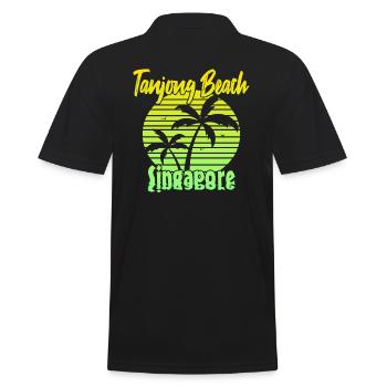 Tanjong Beach Singapore - Männer Poloshirt - Schwarz - Hinten - Kai (181cm)