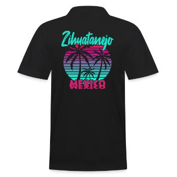 Zihuatanejo Mexico - Männer Poloshirt - Schwarz - Hinten - Kai (181cm)