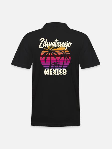 Zihuatanejo Mexico - Männer Poloshirt - Schwarz
