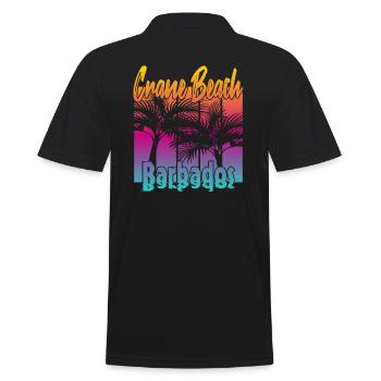 Crane Beach Barbados - Männer Poloshirt - Schwarz - Hinten - Kai (181cm)