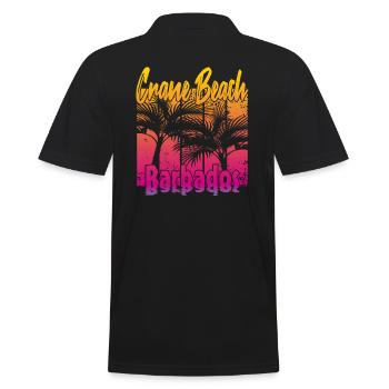 Crane Beach Barbados - Männer Poloshirt - Schwarz - Hinten - Kai (181cm)