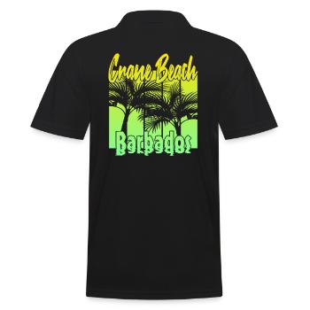 Crane Beach Barbados - Männer Poloshirt - Schwarz - Hinten - Kai (181cm)