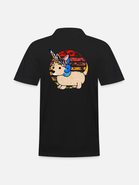 Dachshund Unicorn - Men's Polo Shirt - black