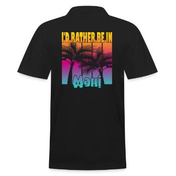 I'd rather be in Maui - Männer Poloshirt - Schwarz - Hinten - Kai (181cm)