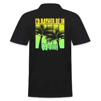 I'd rather be in Maui - Männer Poloshirt - Schwarz - Hinten - Kai (181cm)