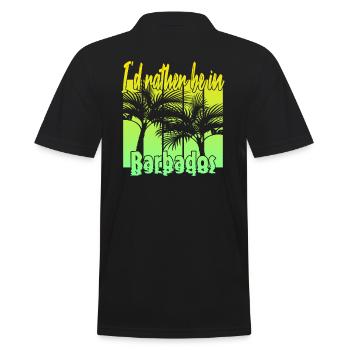 I'd rather be in Barbados - Men's Polo Shirt - black - Back - Kai (181cm)