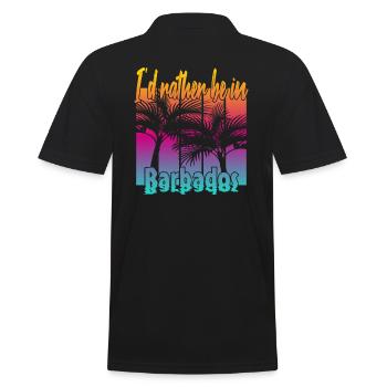 I'd rather be in Barbados - Men's Polo Shirt - black - Back - Kai (181cm)