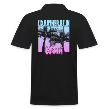I'd rather be in Maui - Männer Poloshirt - Schwarz - Hinten - Kai (181cm)