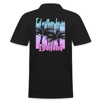 Ich wäre lieber in Thailand - Männer Poloshirt - Schwarz - Hinten - Kai (181cm)