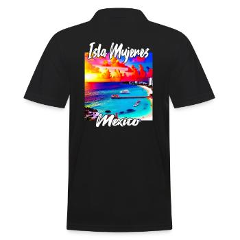 Isla Mujeres Mexico - Men's Polo Shirt - black - Back - Kai (181cm)