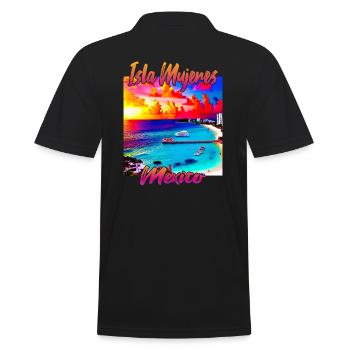 Isla Mujeres Mexico - Men's Polo Shirt - black - Back - Kai (181cm)