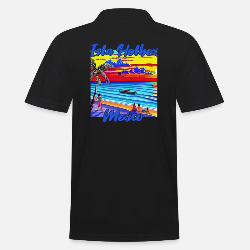 Isla Holbox Mexico - Männer Poloshirt - Schwarz