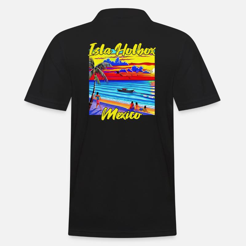 Isla Holbox Mexico - Männer Poloshirt - Schwarz