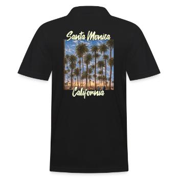 Santa Monica California - Men's Polo Shirt - black - Back - Kai (181cm)