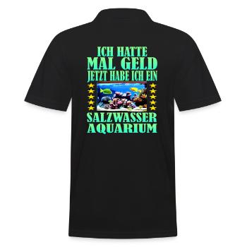 Salzwasseraquarium Sprüche auf Deutsch - Männer Poloshirt - Schwarz - Hinten - Kai (181cm)