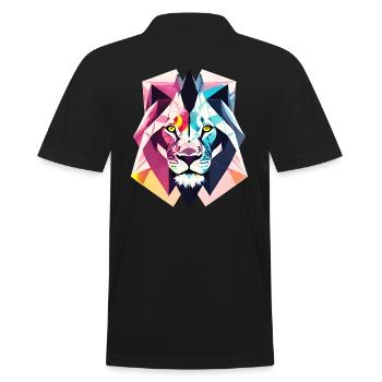 Lion polygonal - Polo Homme - noir - Dos - Kai (181cm)