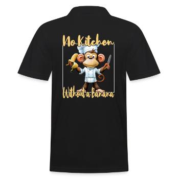 Küchenaffe Banana Vibes - Männer Poloshirt - Schwarz - Hinten - Kai (181cm)