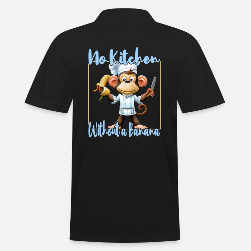 Küchenaffe Banana Vibes - Männer Poloshirt - Schwarz