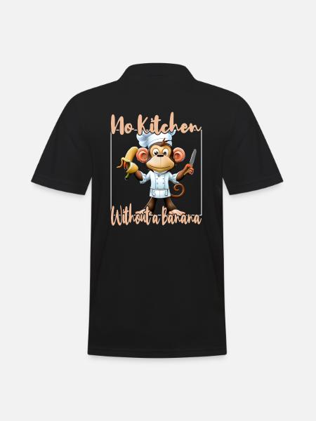 Kitchen Monkey Banana Vibes - Men's Polo Shirt - black