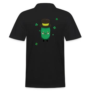 saint patrick's day - Cucumber - Men's Polo Shirt - black - Back - Kai (181cm)