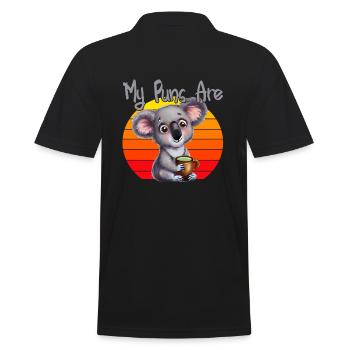 my puns are koala tea - Männer Poloshirt - Schwarz - Hinten - Kai (181cm)
