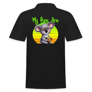 my puns are koala tea - Männer Poloshirt - Schwarz - Hinten - Kai (181cm)