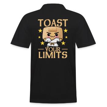 Toast Your Limits - Toast - Männer Poloshirt - Schwarz - Hinten - Kai (181cm)