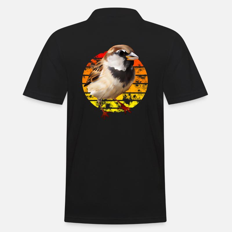 Haussperling - Vogelbeobachter-Design - Männer Poloshirt - Schwarz