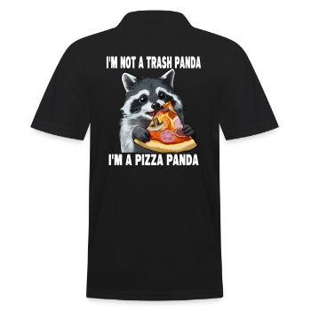 I'm not a trash panda, I'm a pizza panda - Männer Poloshirt - Schwarz - Hinten - Kai (181cm)