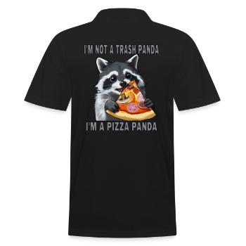 I'm not a trash panda, I'm a pizza panda - Männer Poloshirt - Schwarz - Hinten - Kai (181cm)