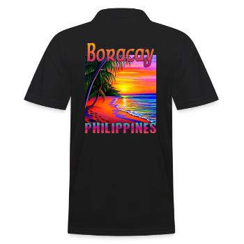 Boracay Philippinen Sonnenuntergang - Männer Poloshirt - Schwarz - Hinten - Kai (181cm)