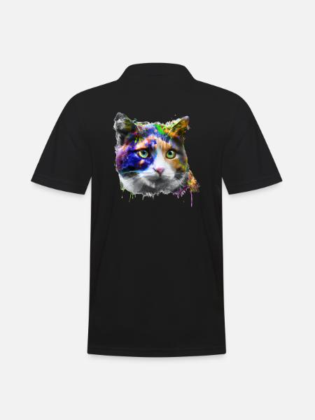 Artistic Cat - Men's Polo Shirt - black